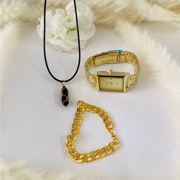 2pcs Gold color Watch This Fashionable Watch Designed Man are Women - Picture 2 of 8